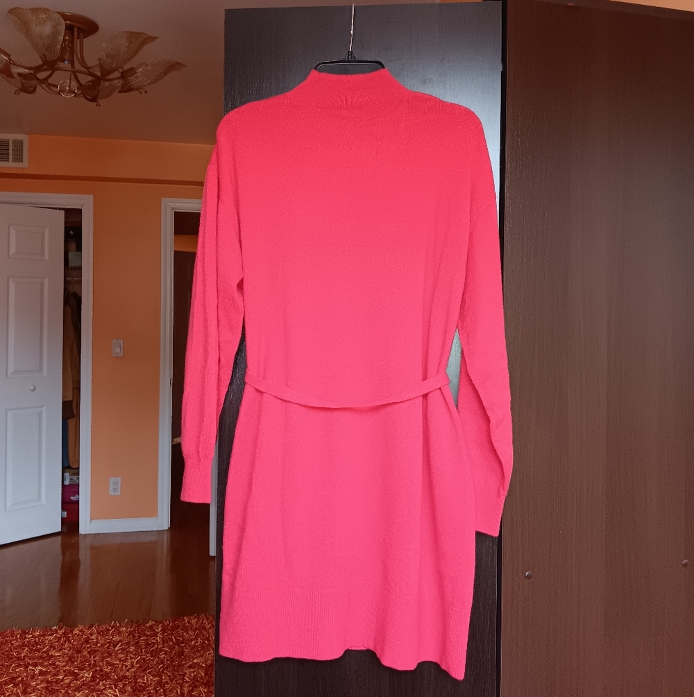 & Other Stories X Anthropologie Red Belted 100% Cashmere Mini Dress - Picture 6 of 12
